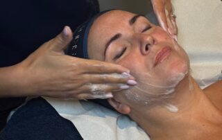 Client enjoying an Alumier MD Bespoke Luxury Medi-Facial at SKIN lounge Aesthetics Richmond, a customised medical-grade treatment designed to deeply cleanse, nourish, and revitalise the skin for a glowing, youthful complexion.